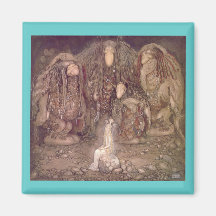 John Bauer - Trolls with an abducted princess Fridge Magnets