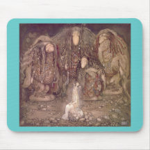 John Bauer - Trolls with an abducted princess Mousepad
