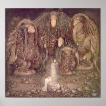 John Bauer Trolls with an abducted princess Poster