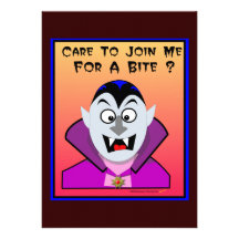 Join Me For aBite Halloween Vampire Party Template Invite