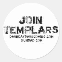 Join Templars Round Stickers