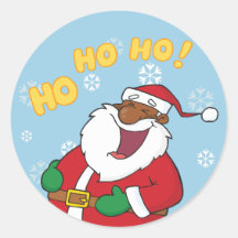 Jolly Black Saint Nicholas Stickers