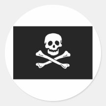 jolly roger round sticker