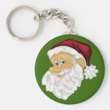 Jolly Santa Christmas holiday  keychain