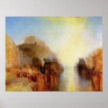 Joseph Turner - Harbour with town and fortress Print