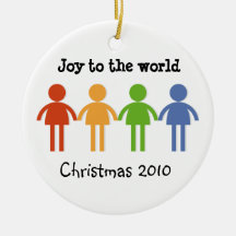 Joy to the world christmas tree ornaments