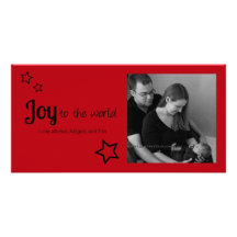Joy to the World - Simply Modern Holiday Christmas Picture Card