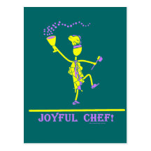 Joyful Chef Hot Yellow Post Cards