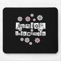 Jr. Bridesmaid White on Black Mouse Pad