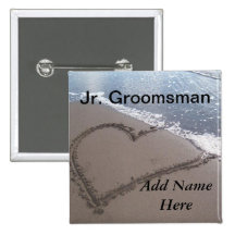 Jr Groomsman Beach Wedding Button