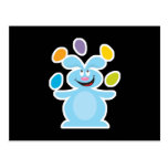 juggling easter eggs bunny postcards