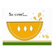 Juicy Orange Slice Postcard