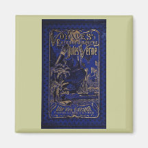 Jules Verne A Floating City Antique Book Cover Magnet
