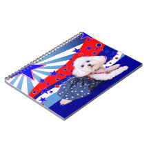 July 4th - Bichon Frise - Mia Spiral Note Books