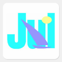 July Square Stickers