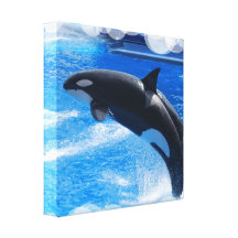 Jumping Orca Whale Canvas Print