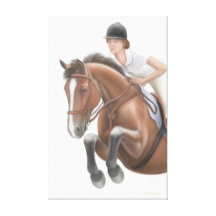 Jumping the Course Equestrian Wrapped Canvas Gallery Wrap Canvas