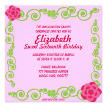 June's Sweet Sixteen Eternal Spring Invitation