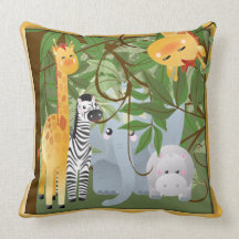 Jungle Safari  Animals Pillow