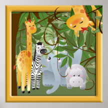 Jungle Safari  Animals Poster