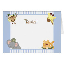 Jungle Safari Folded Thank you Note Card