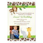 Jungle Safari Photo Birthday Invitation