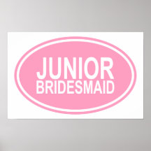 Junior Bridesmaid Wedding Oval Pink Print