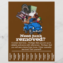 Junk removal business custom tear sheet flyer