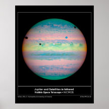 Jupiter&amp;SatellitesInIR-2004-3 Print