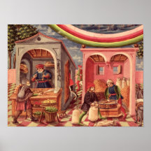 Jupiter, detail of fruit and grain merchants poster