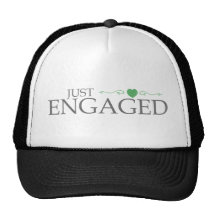 Just Engaged (Green Heart Scroll) Mesh Hats