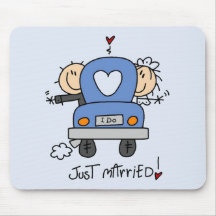 Just Married Bride and Groom T-shirts and Gifts Mouse Mat