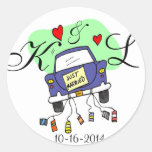 Just Married Car Round Sticker