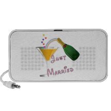 Just Married Champagne Wedding Toast Laptop Speakers