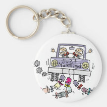 Just Married Gay Wedding Favours Keychain