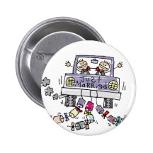 Just Married Gay Wedding Favours Pin