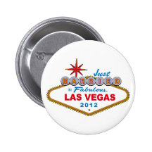 Just Married In Fabulous Las Vegas 2012 Vegas Sign Pin