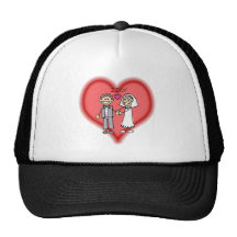 just married mesh hat