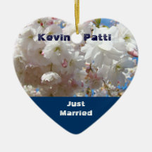 Just Married! ornaments Newly Wed gifts Blossoms
