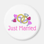 Just Married Rings Refrigerator Magnets