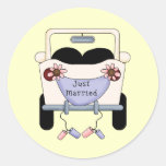 Just Married Round Stickers