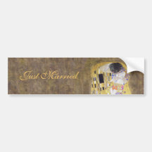 Just Married The Kiss by Gustav Klimt Art Nouveau Bumper Stickers