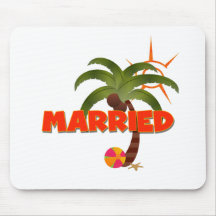 Just MARRIED Tropical  Mouse Mat