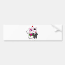 just married (wedding bunnies) bumper stickers
