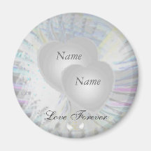 Just Married Wings Pearly Hearts Magnet-Cust.