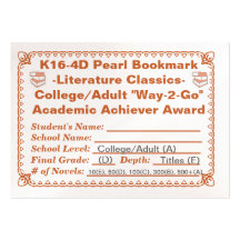 K16-4D Pearl Bookmark -Literature Classics- 100ct Business Card