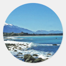 Kaikoura Range, South Island Round Stickers
