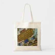 Kaiser Wilhelm Church, Berlin, Plague, Mosaic Tile Tote Bag