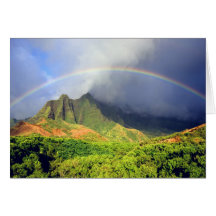 Kalalau Valley Rainbow Greeting Card