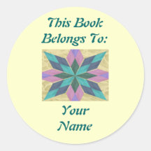Kaleidoscope in Lace, Book Plate Round Sticker